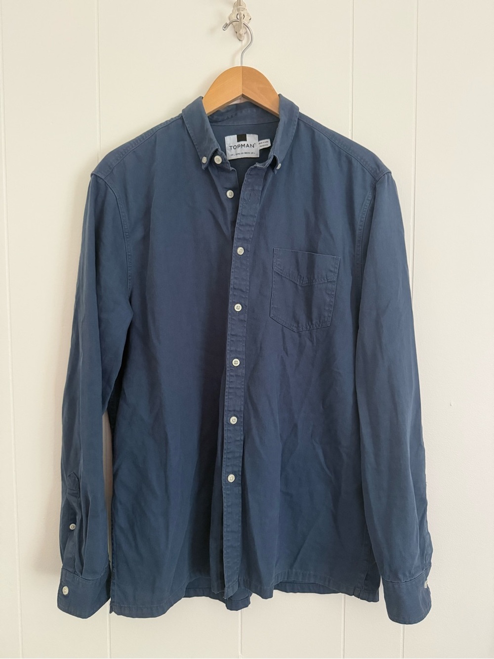 Topman Navy Blue Casual Button-Down Shirt